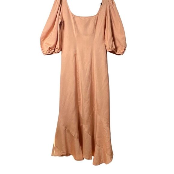 NWT Loeffler Randall Carmina Curve Seam Puff Sleeve Dress Cipria Peach Size 4 (0 - Picture 15 of 15